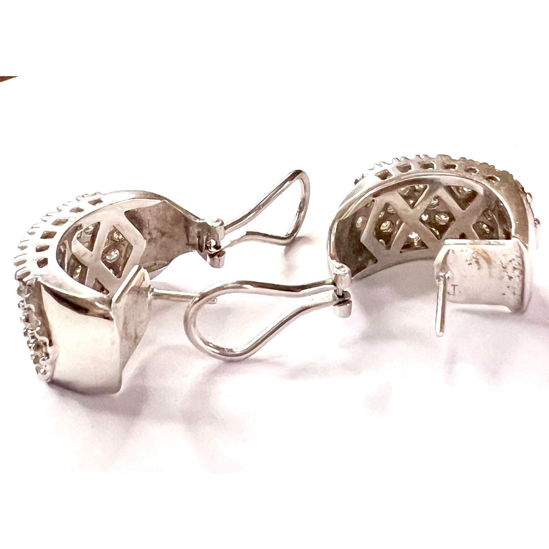 PENDIENTES MODERNOS SIGLO XX de ORO 18 kts y DIAMANTES