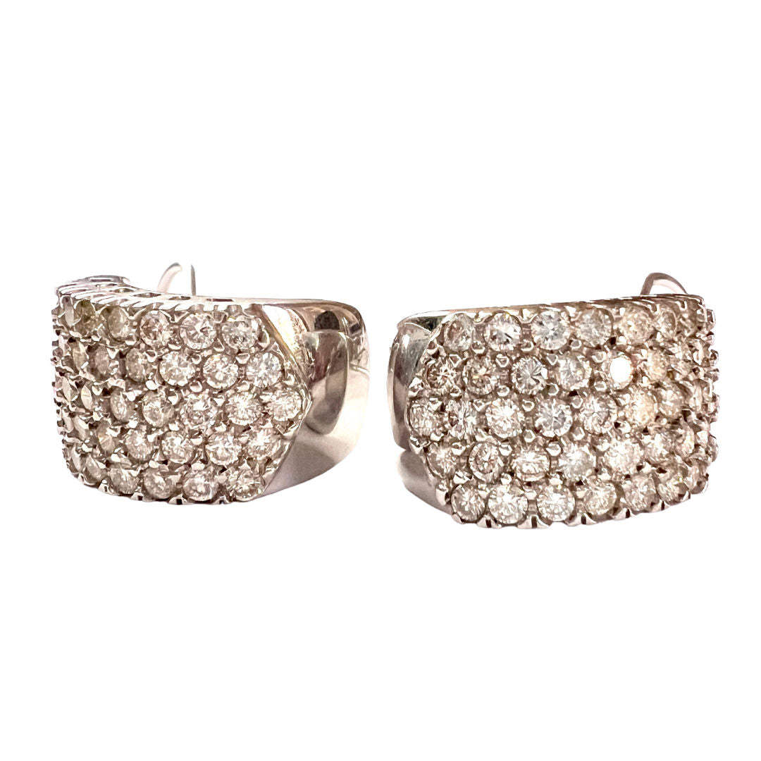 PENDIENTES MODERNOS SIGLO XX de ORO 18 kts y DIAMANTES