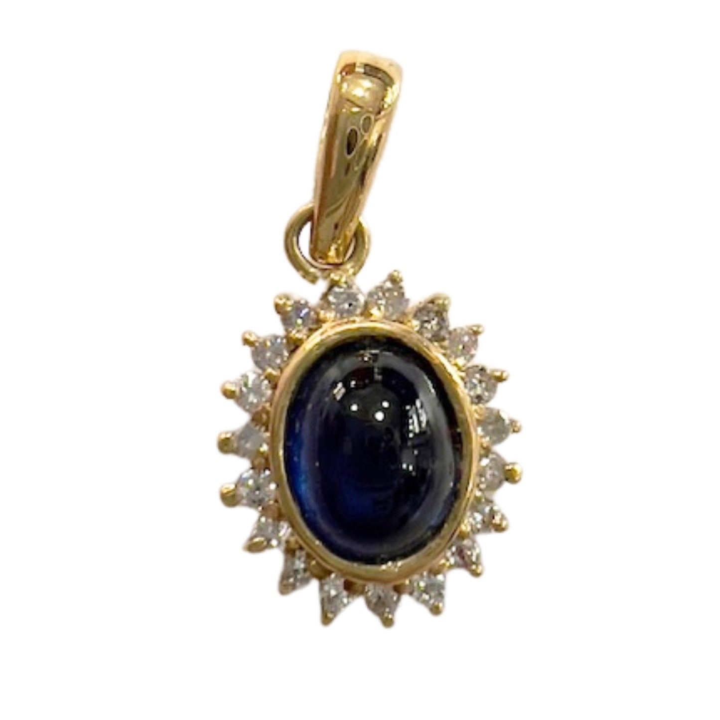 COLGANTE CONTEMPORÁNEO SIGLO XX CON DIAMANTES Y ZAFIRO