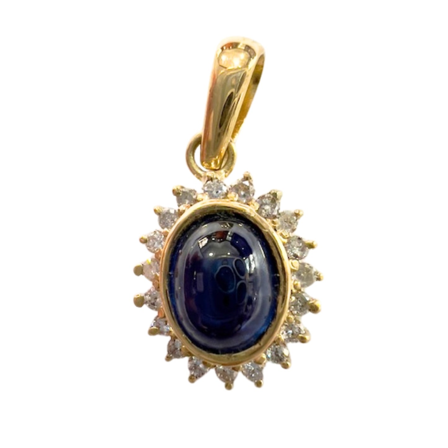 COLGANTE CONTEMPORÁNEO SIGLO XX CON DIAMANTES Y ZAFIRO