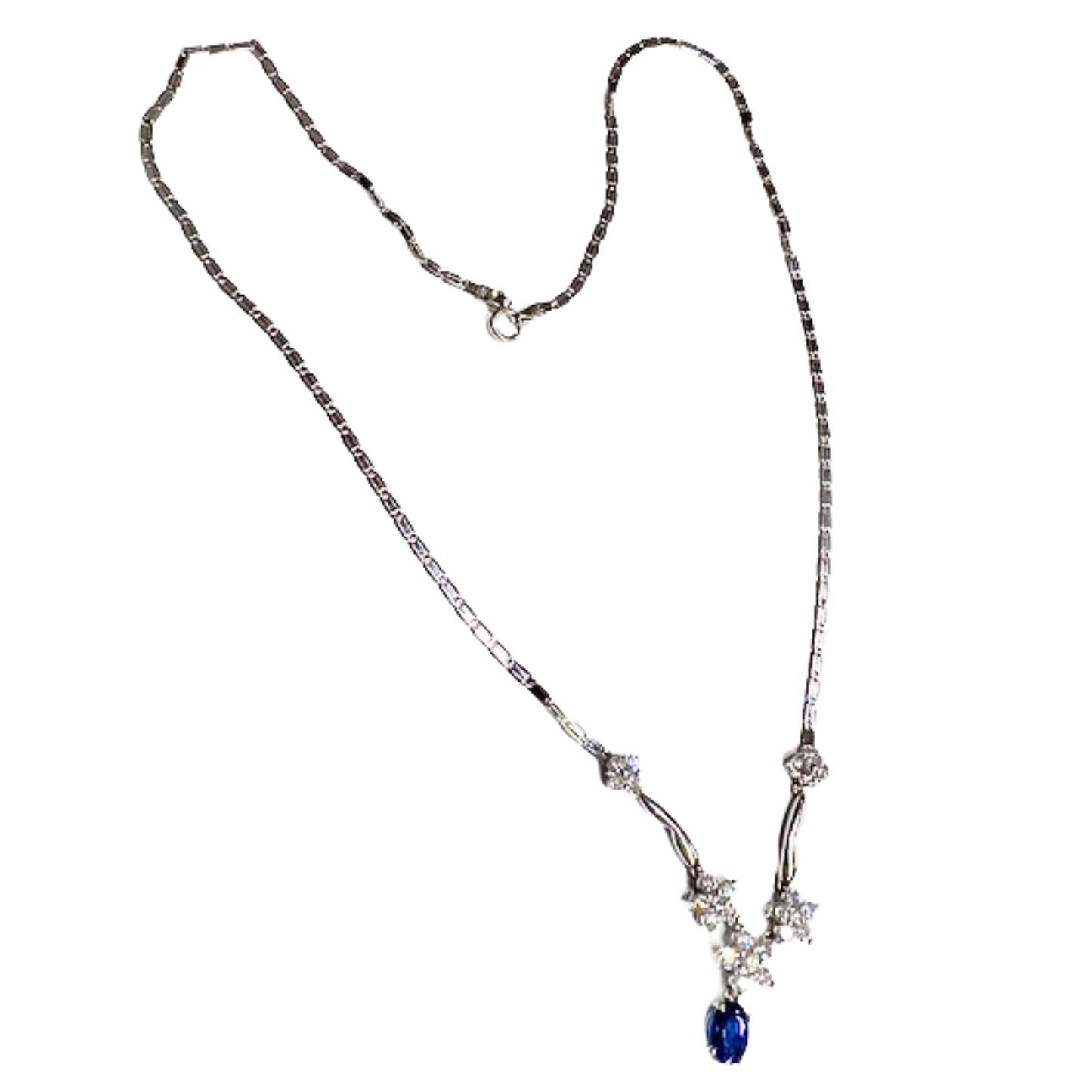 COLLAR / GARGANTILLA MODERNA SIGLO XXI CON ZAFIRO Y BRILLANTES