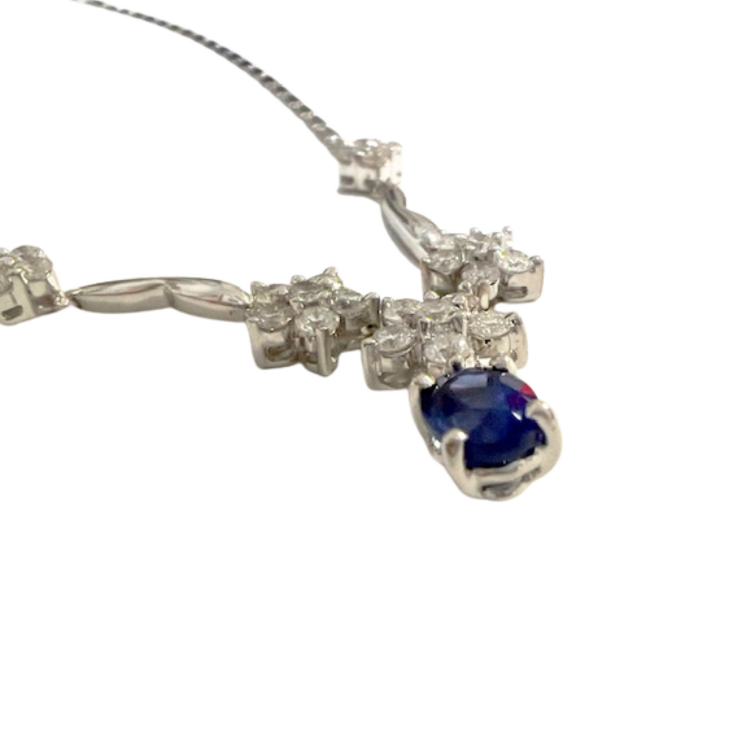 COLLAR / GARGANTILLA MODERNA SIGLO XXI CON ZAFIRO Y BRILLANTES