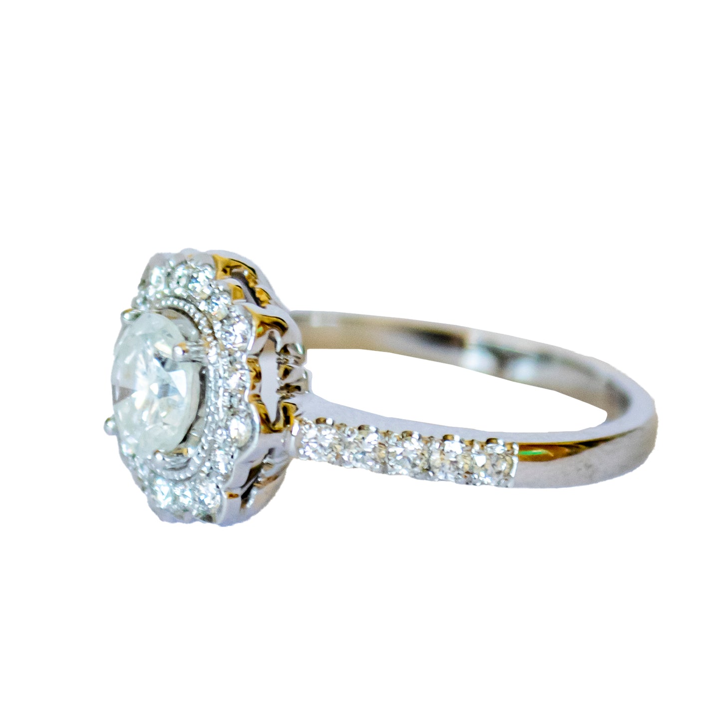 SORTIJA CONTEMPORÁNEA SIGLO XX de ORO 18 kts con DIAMANTES