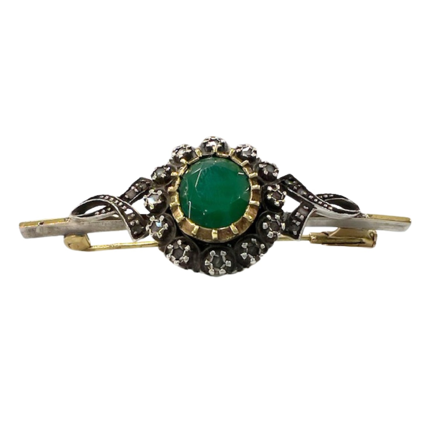 BROCHE ORO Y PLATA TALLA FRANCESA CONTRASTE año1910