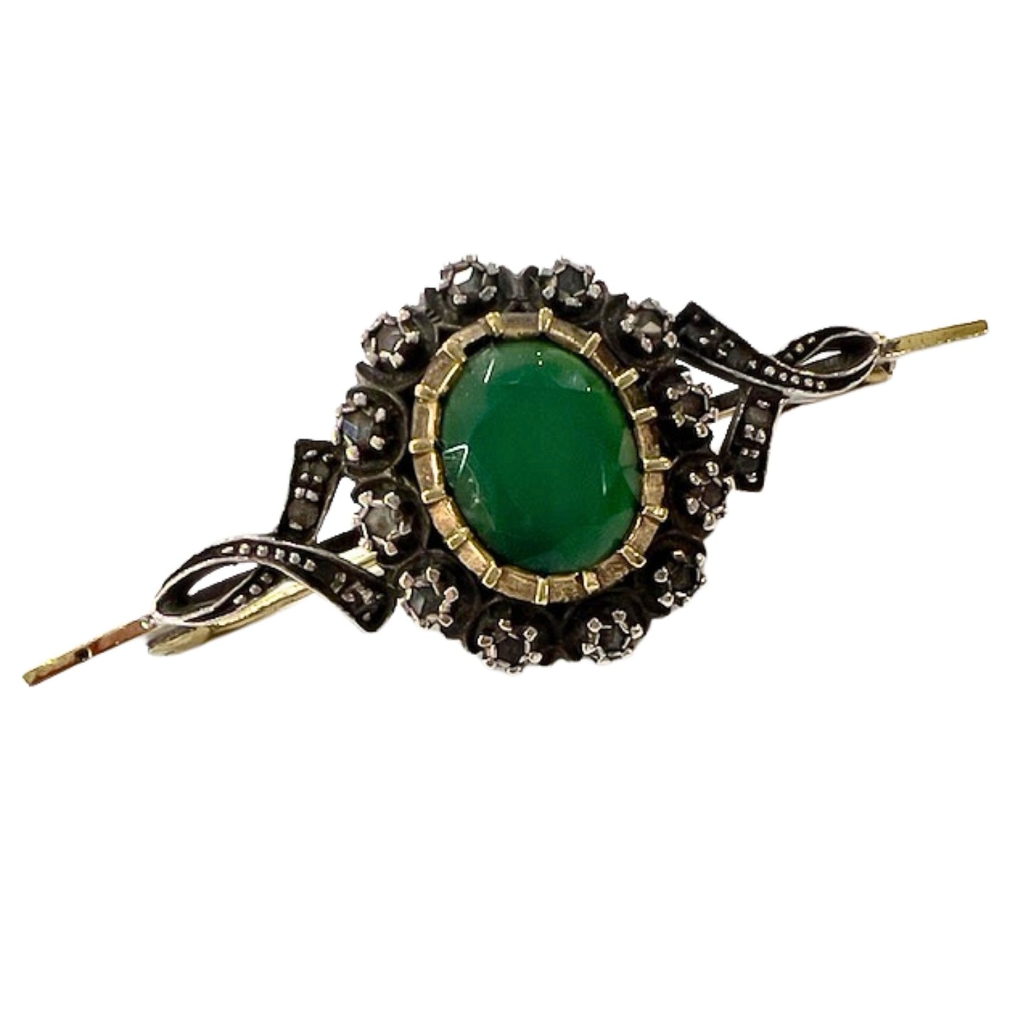 BROCHE ORO Y PLATA TALLA FRANCESA CONTRASTE año1910