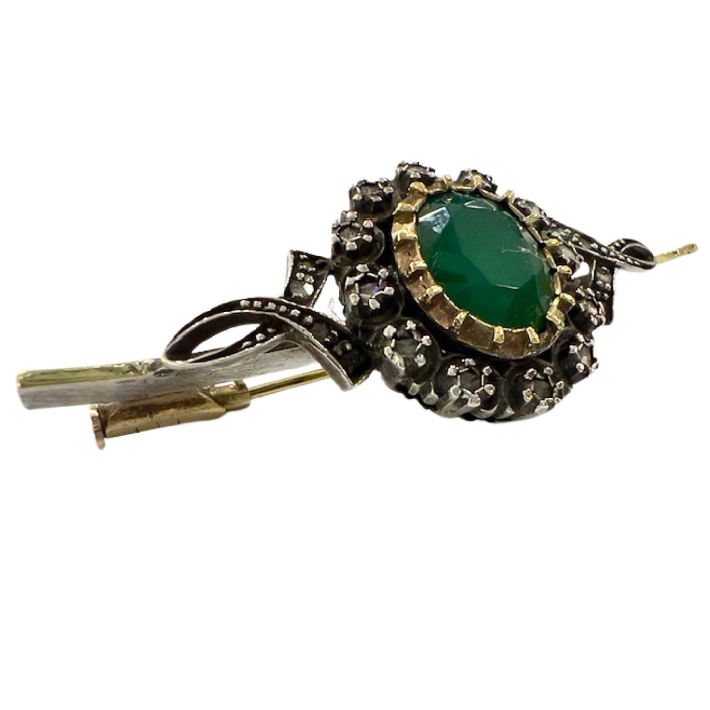 BROCHE ORO Y PLATA TALLA FRANCESA CONTRASTE año1910