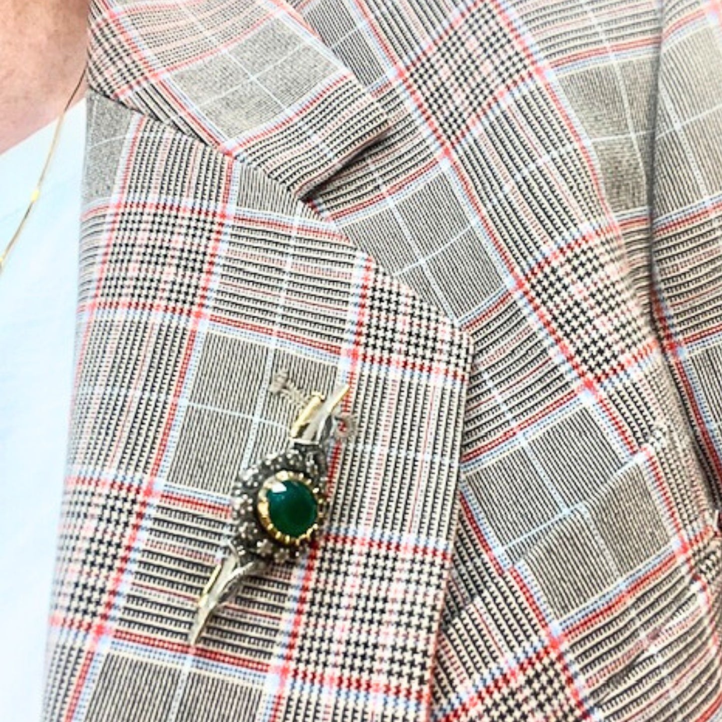 BROCHE ORO Y PLATA TALLA FRANCESA CONTRASTE año1910