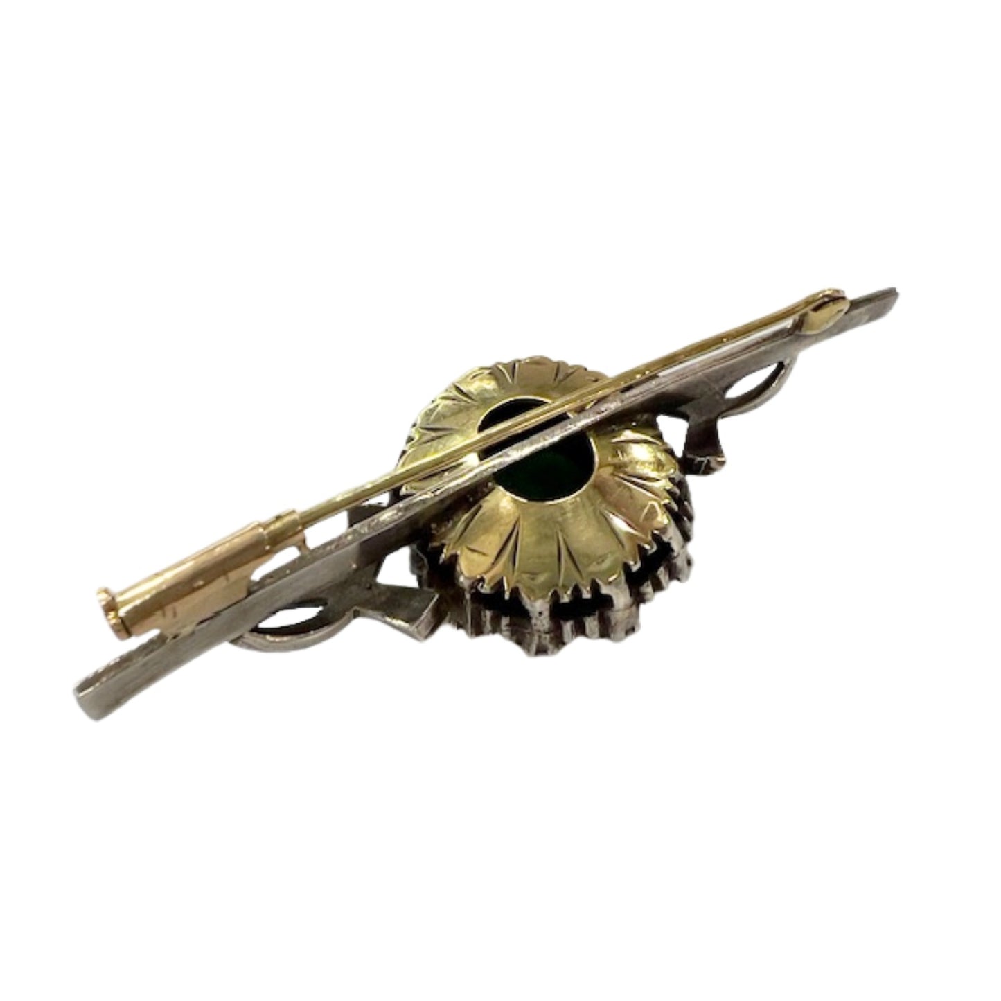 BROCHE ORO Y PLATA TALLA FRANCESA CONTRASTE año1910