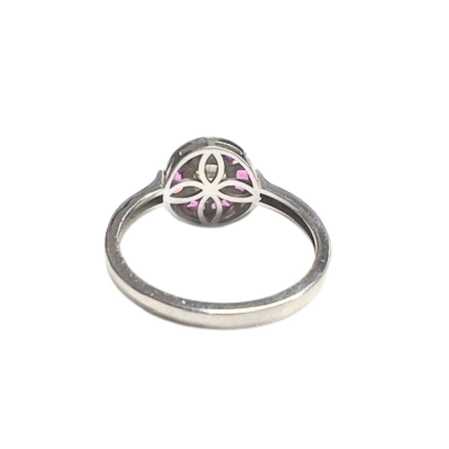 SORTIJA ESTILO ART DECO de ORO 18 kts con RUBI y DIAMANTES