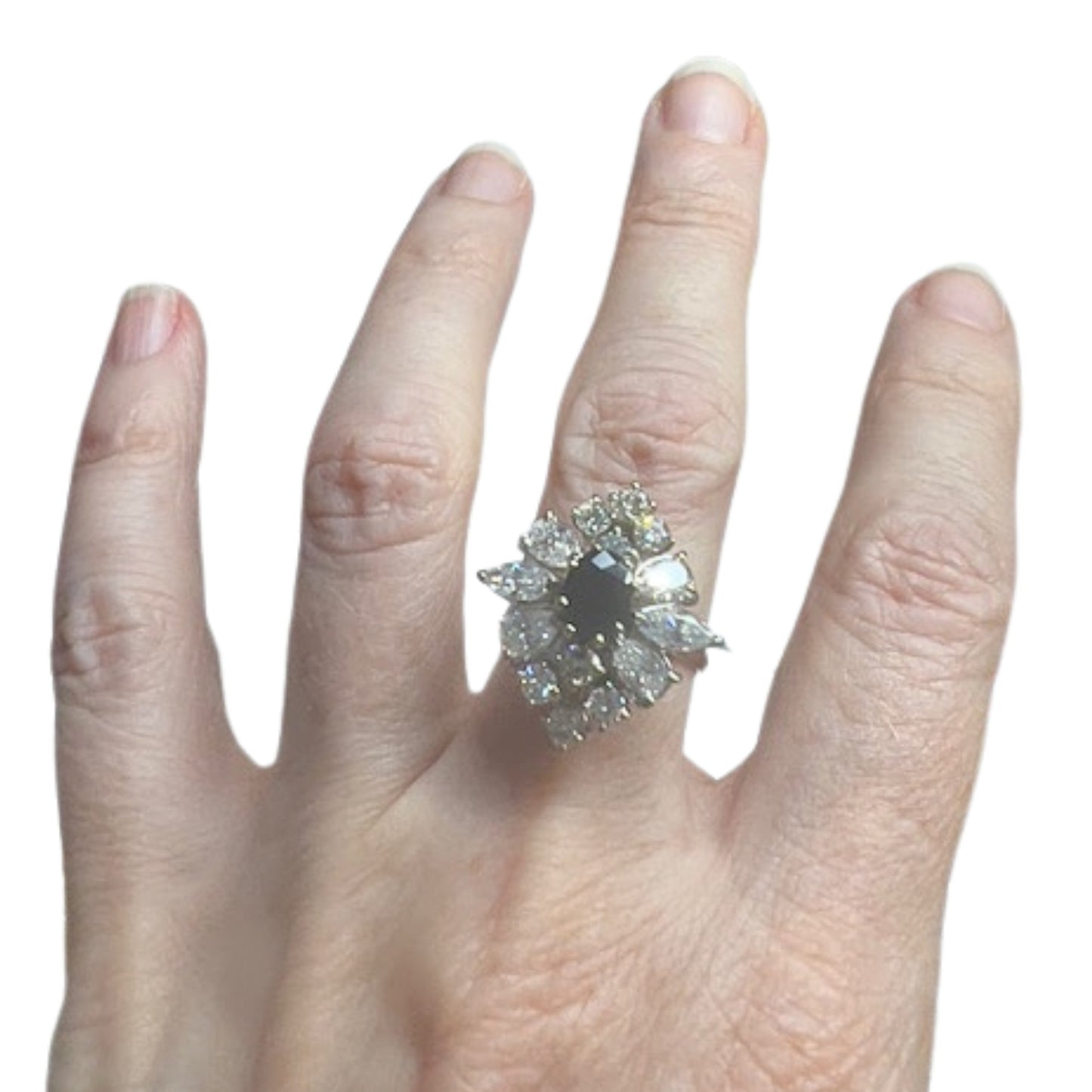 SORTIJA ESTILO CONTEMPORÁNEO SIGLO XX de ORO 18 kts con DIAMANTES