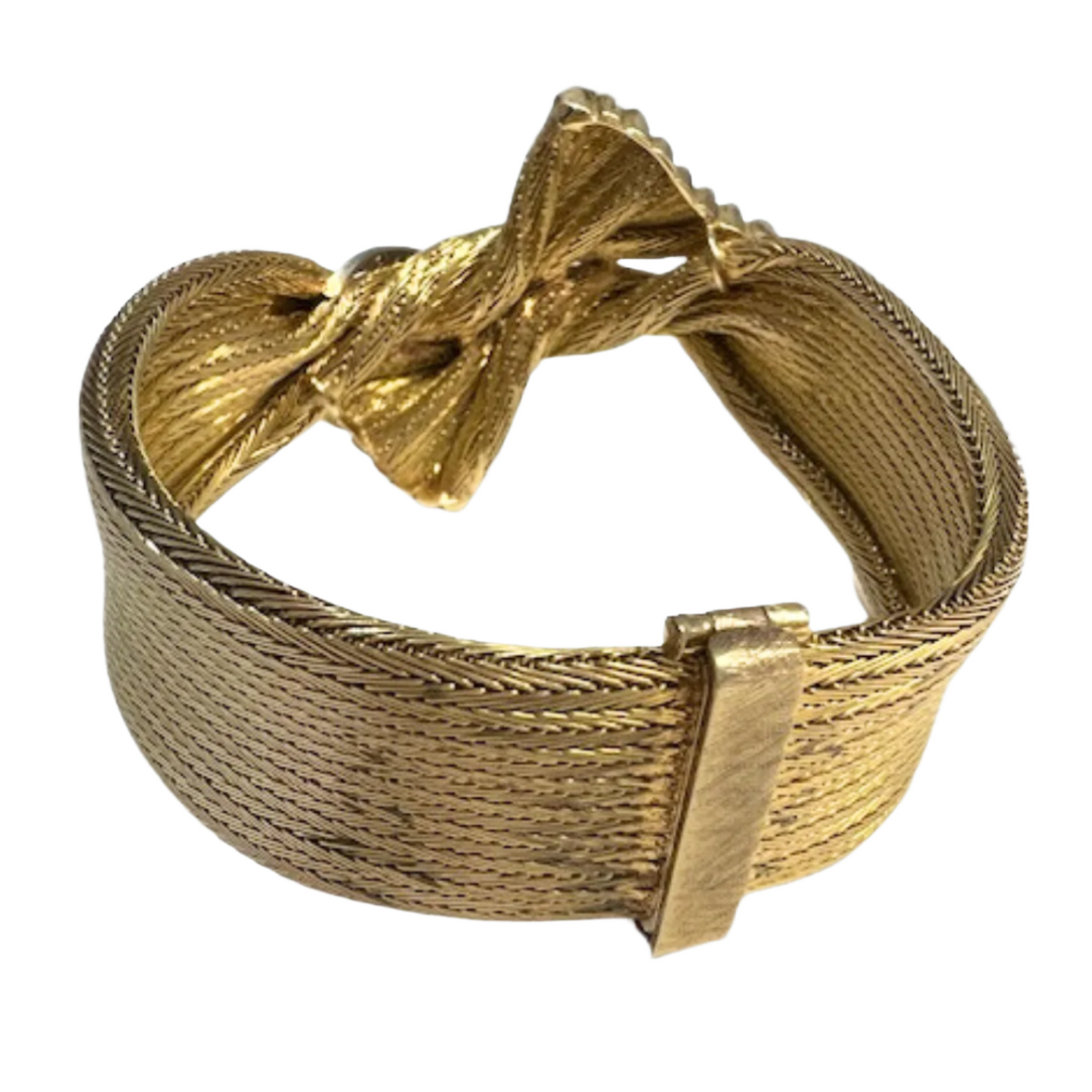 PULSERA DISEÑO RETRO ÉPOCA 1950 de ORO 18 kts y DIAMANTES