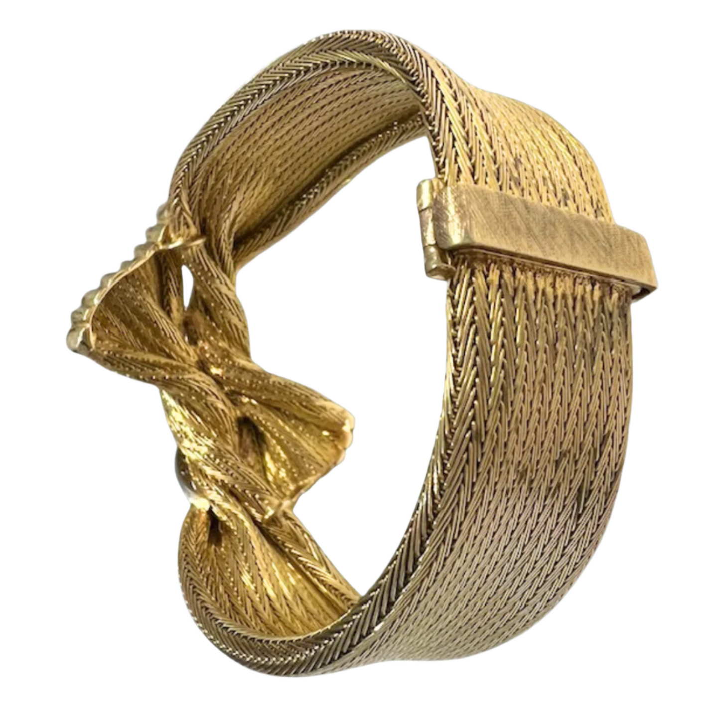 PULSERA DISEÑO RETRO ÉPOCA 1950 de ORO 18 kts y DIAMANTES