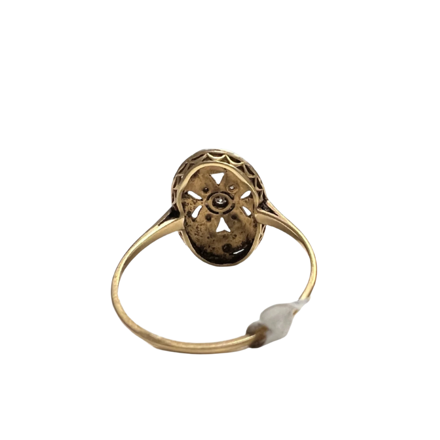 SORTIJA ART DECO AÑOS 1930-35 de ORO 18 kts y PLATINO con DIAMANTES - Kike