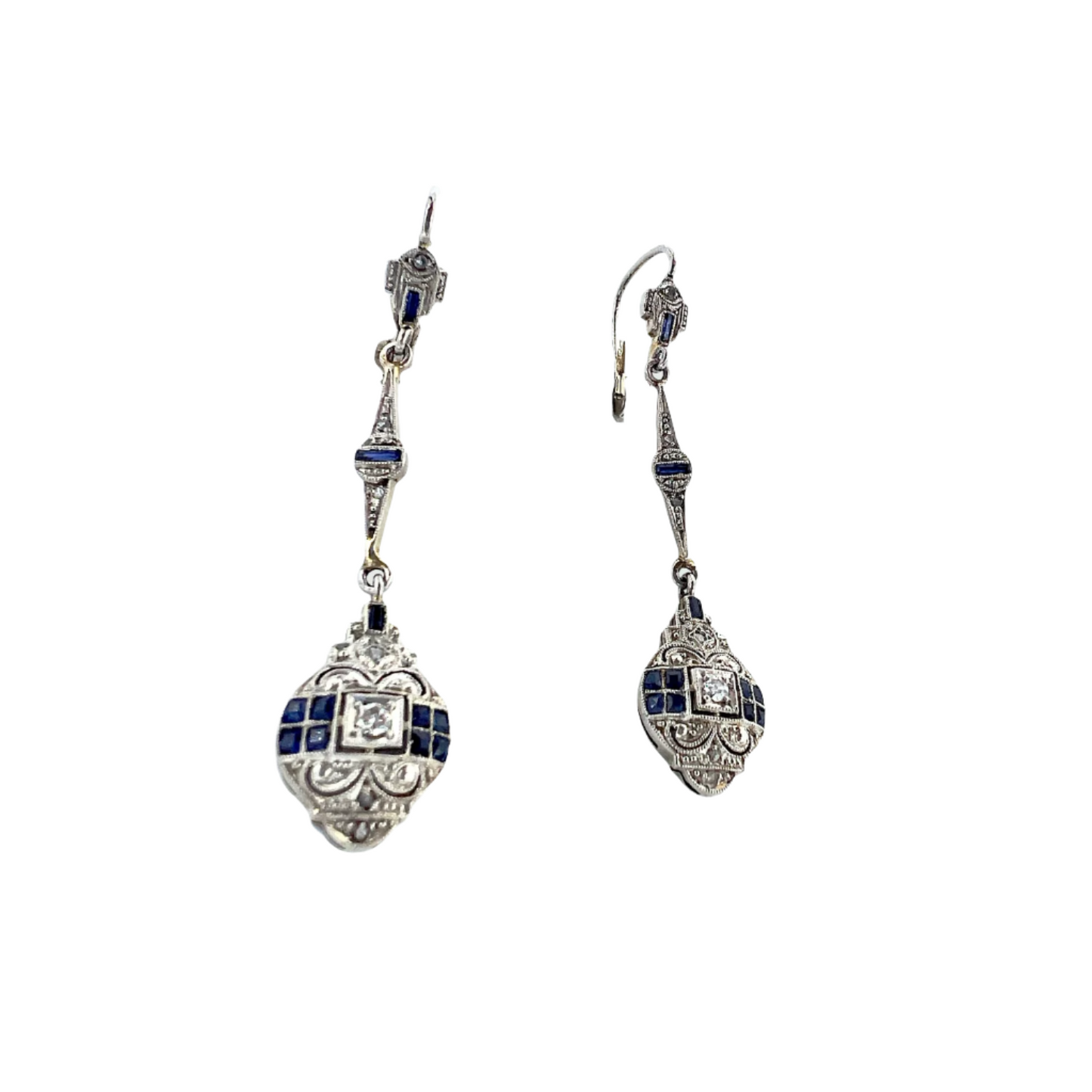 PENDIENTES ART DECO CON ZAFIROS