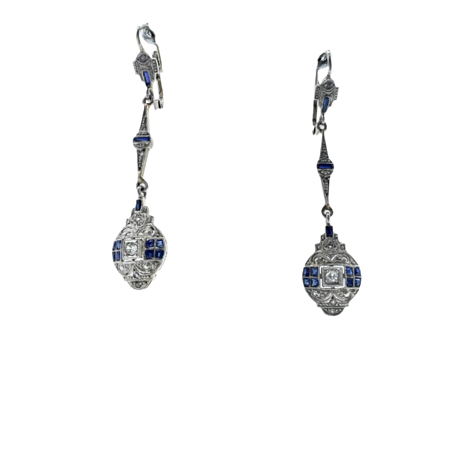PENDIENTES ART DECO CON ZAFIROS