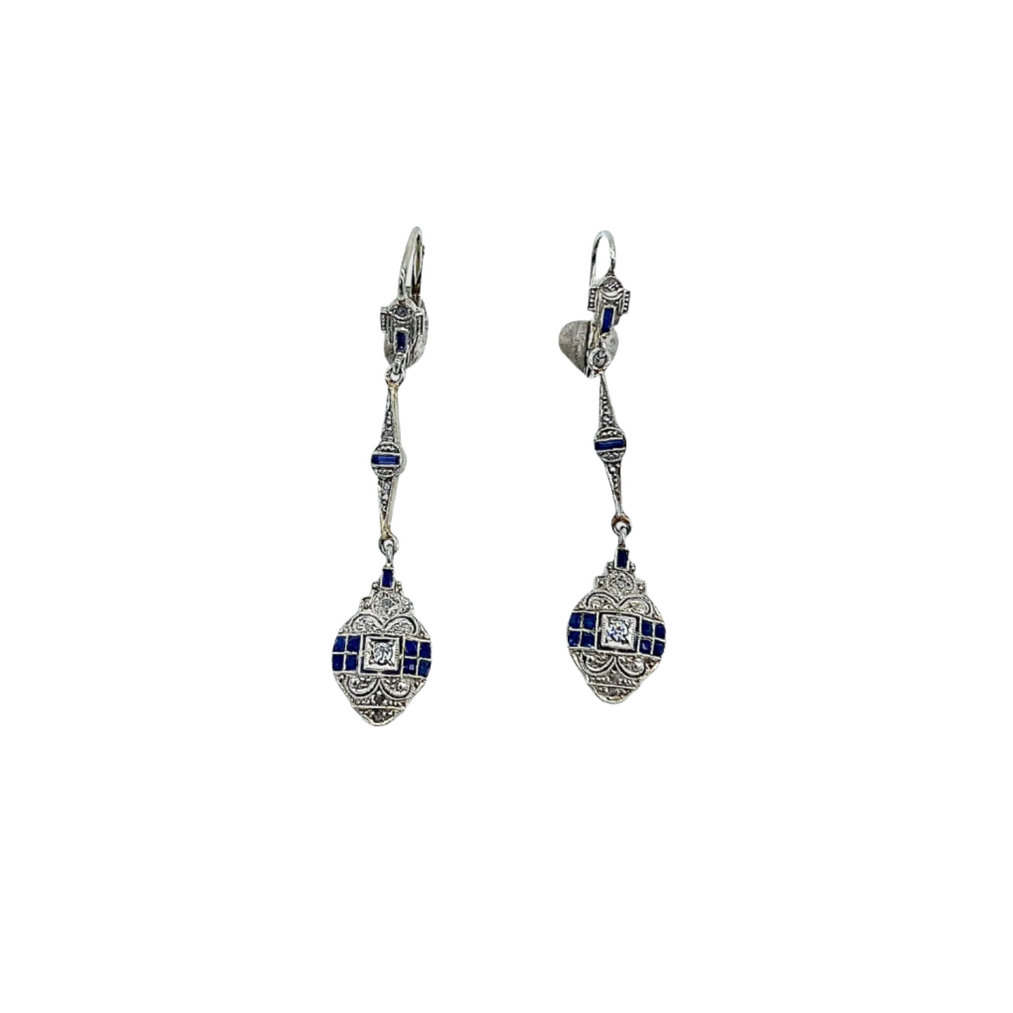 PENDIENTES ART DECO CON ZAFIROS