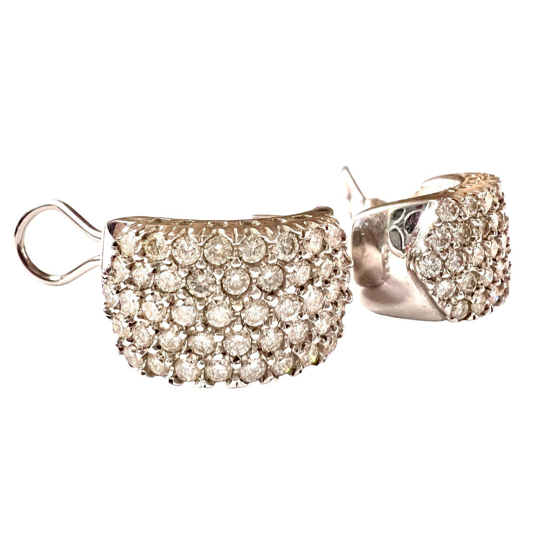 PENDIENTES MODERNOS SIGLO XX de ORO 18 kts y DIAMANTES