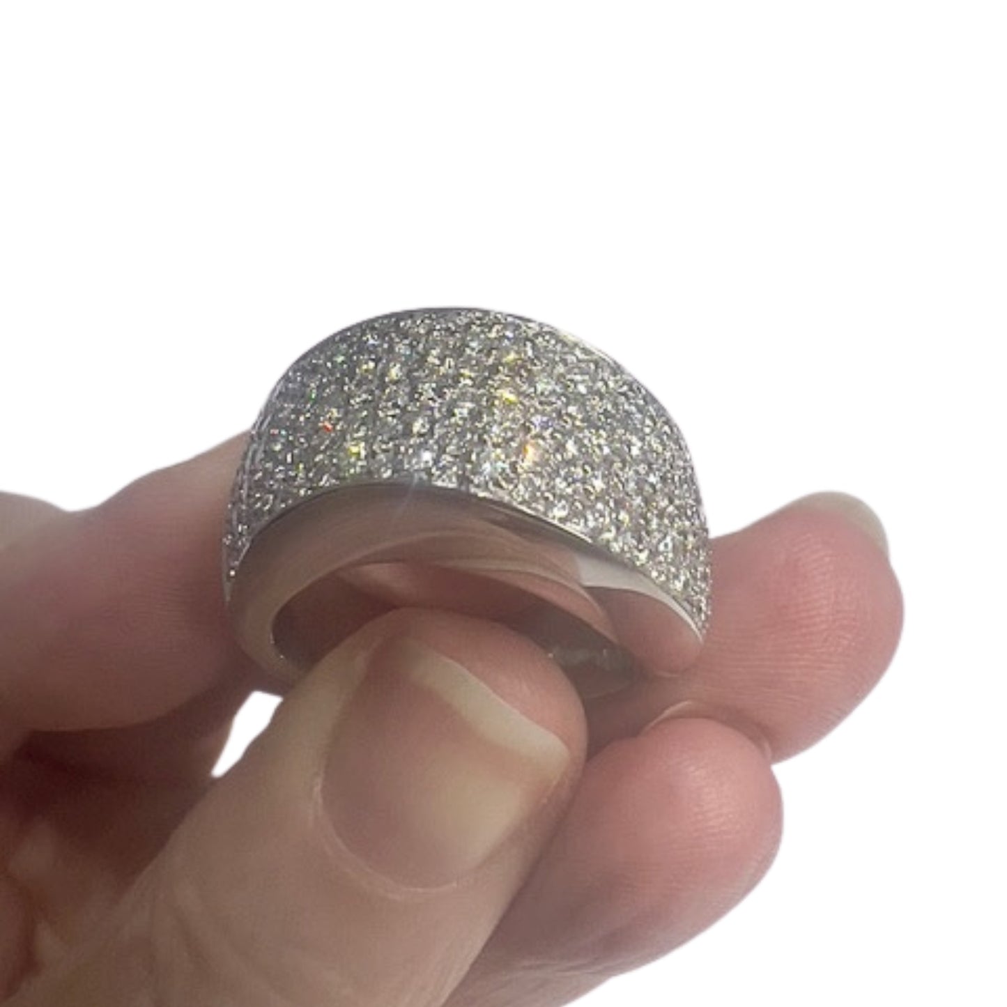 SORTIJA ESTILO CONTEMPORÁNEO SIGLO XX de ORO 18 kts con DIAMANTES