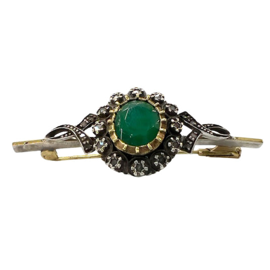 BROCHE ORO Y PLATA TALLA FRANCESA CONTRASTE año1910