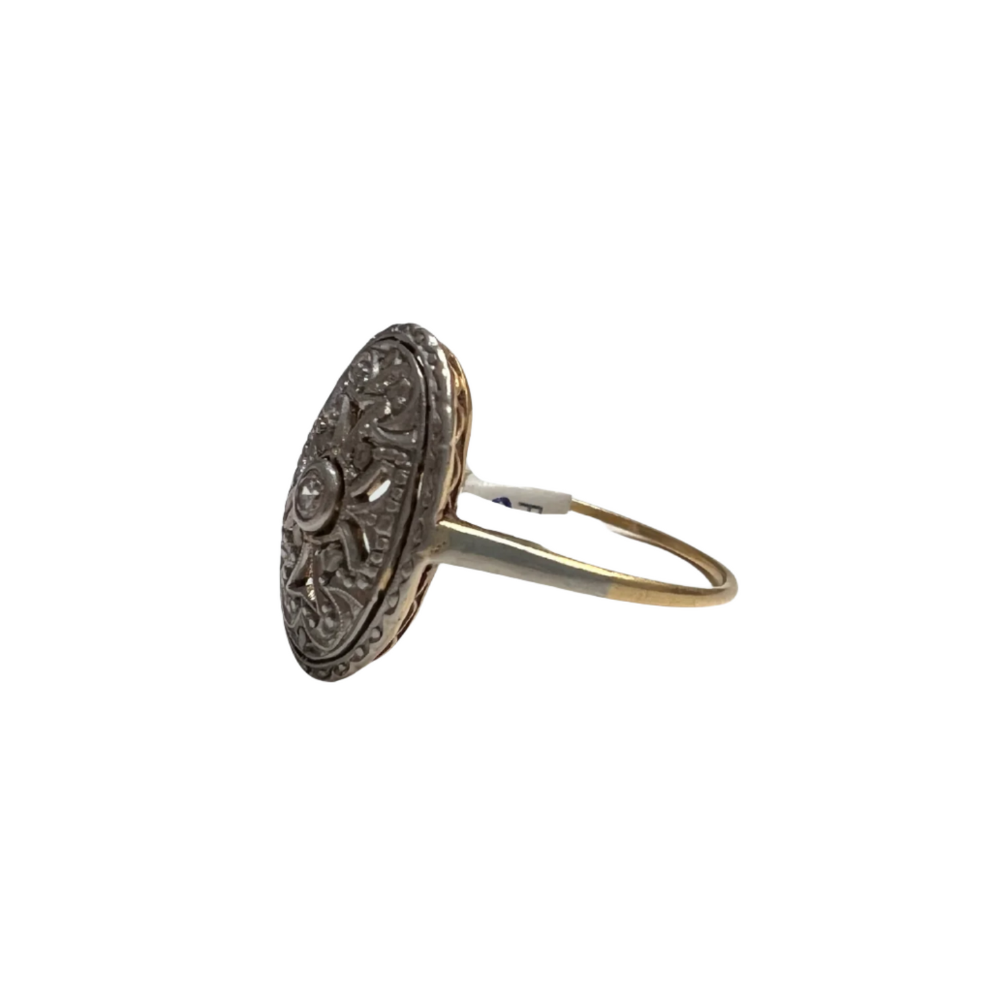 SORTIJA ART DECO AÑOS 1930-35 de ORO 18 kts y PLATINO con DIAMANTES - Kike
